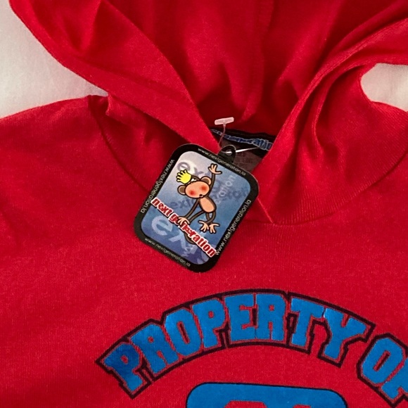 Girls y2k Next Generation Red Hooded Top - Picture 5 of 9